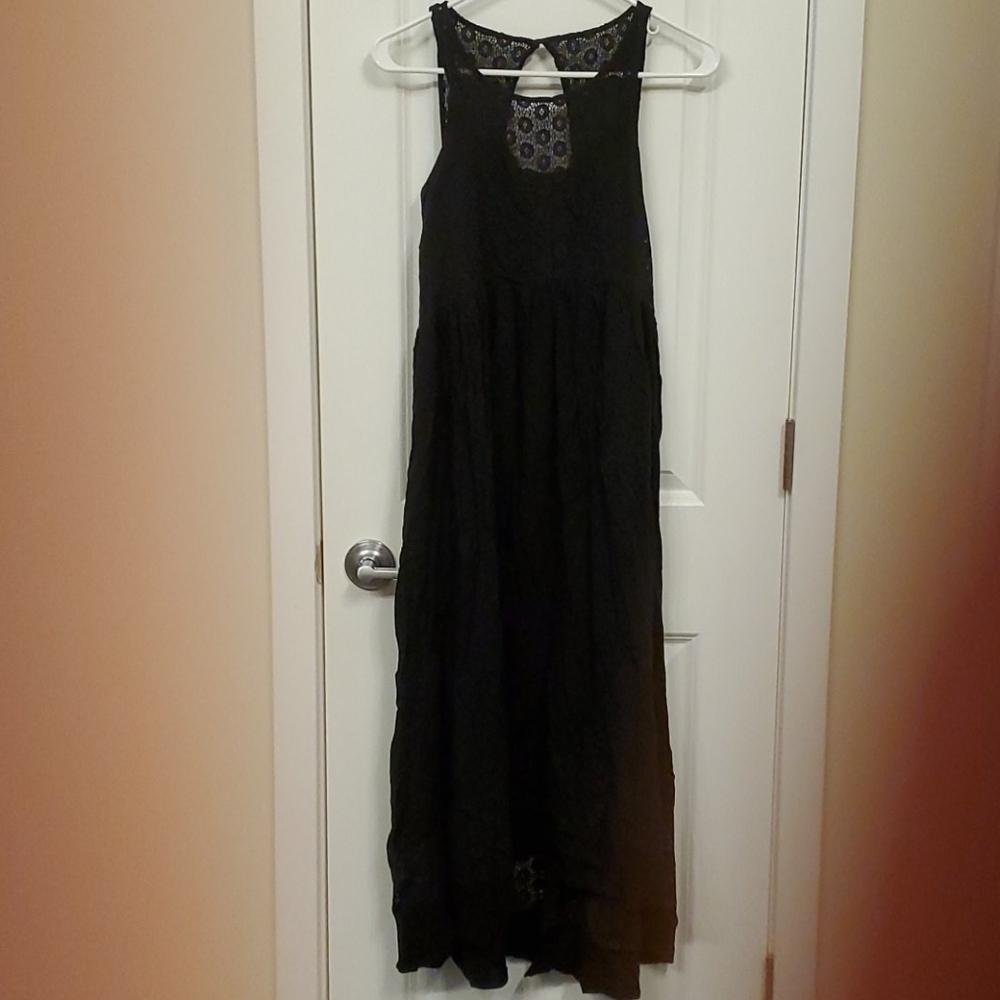 Lilka Petit Black With Black Lace Trim Dress